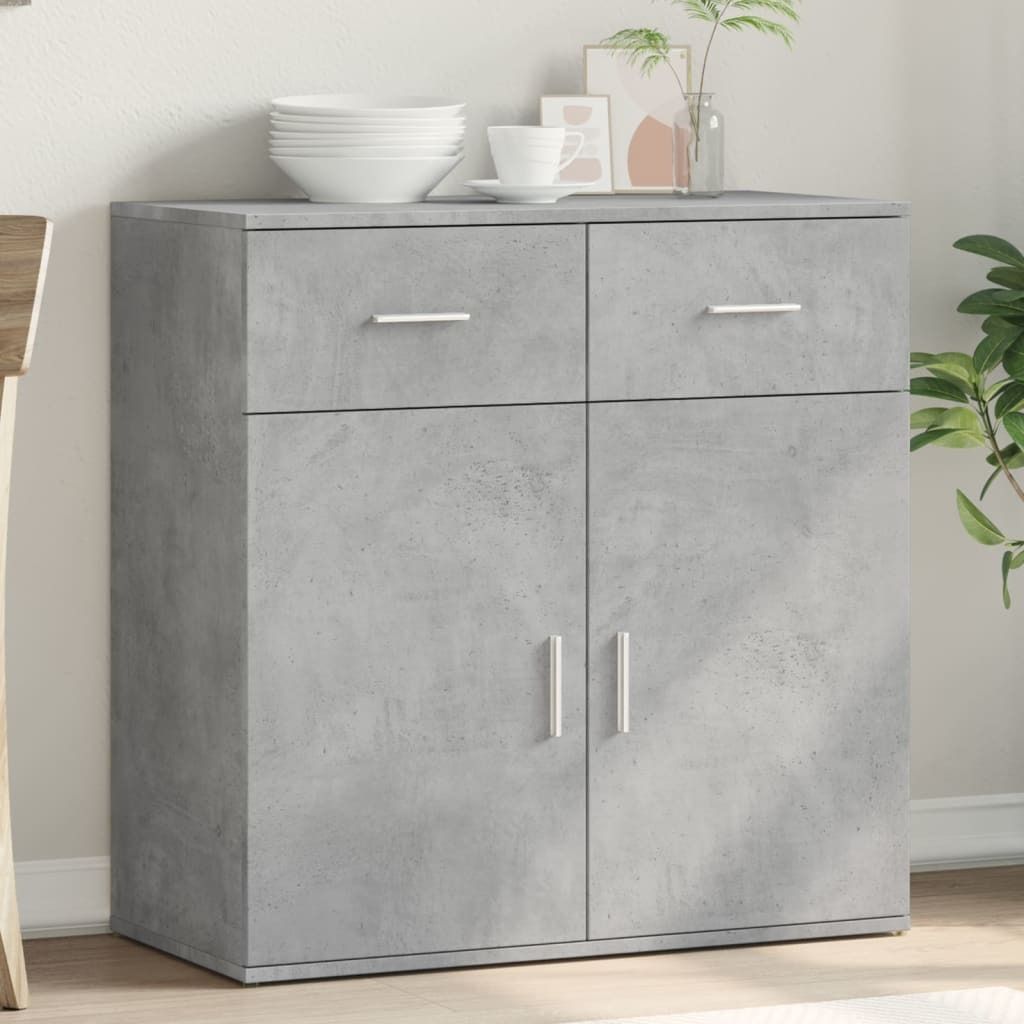 vidaXL Příborník betonový šedý 79x38x80 cm materiál na bázi Obrázek produktu 