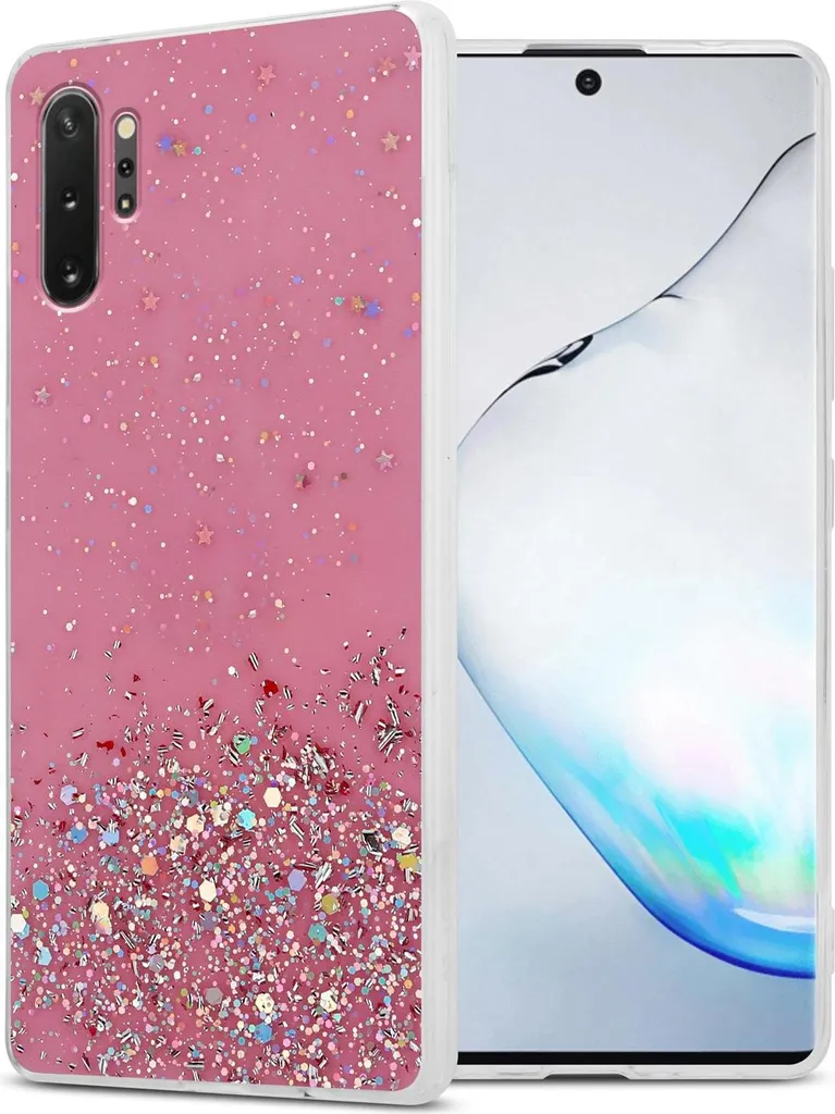 Custodia Samsung Note 10 Plus Cadorabo TPU Rosa Glitter Antiurto