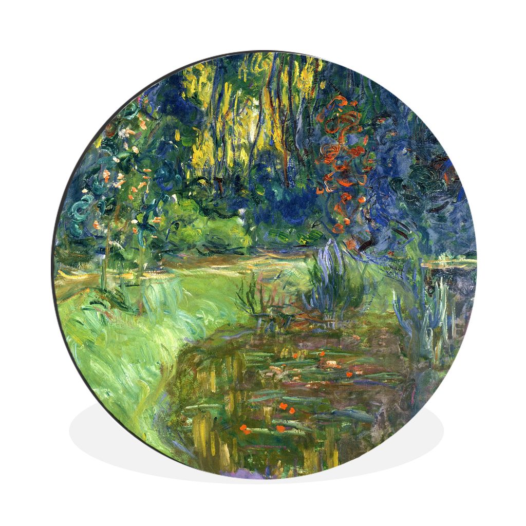 MuchoWow Aluminium Wandkreis Teich mit Seerosen - Claude Monet Ø 90 cm Wanddeko Modern Wohnzimmer - Mauerkreis - Wandbilder - Runde Bild - Bild ...
