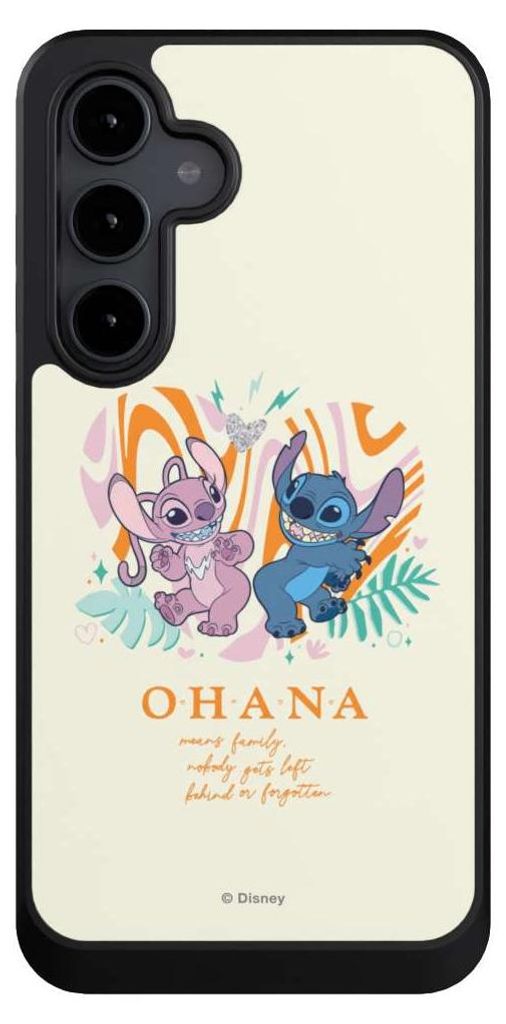NIVOCASE Hülle für Samsung Galaxy S24 FE 5G Handyhülle NIVOcore Case Schwarz Disney Offizielles Lizenzprodukt Lilo & Stitch