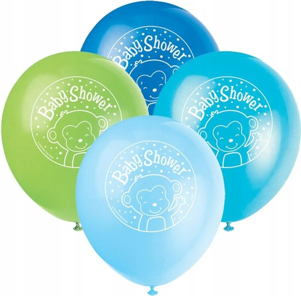 8 Palloncini Scimmia per Baby Shower - Decorazioni Nascita 30cm