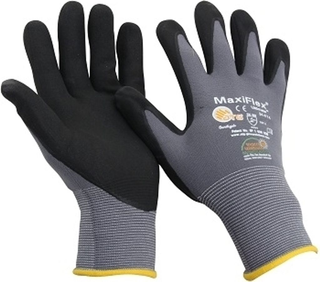 ATG MaxiFlex Ultimate Nylon-Strickhandschuh grau/schwarz 34-874 Größe 12