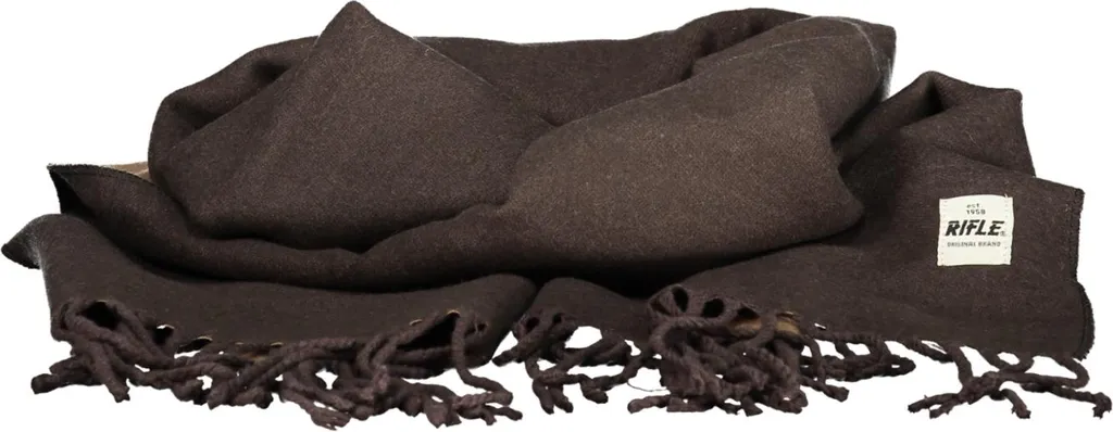 Écharpe marron pour homme avec détails contrastés en maille 180x32 cm