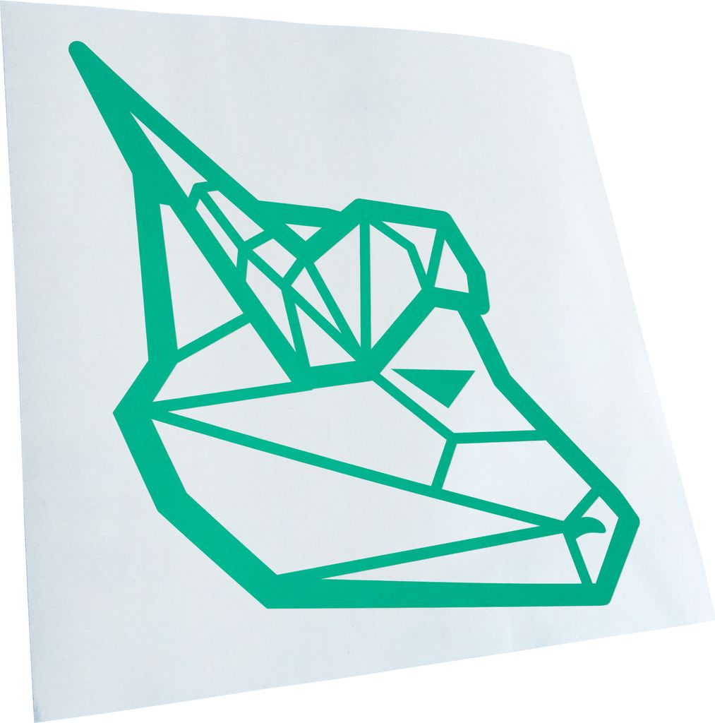 Kiwistar - Autoaufkleber - Wasserbüffel Polygon - Türkis - 60x55cm - Aufkleber für Auto, Laptop, Fahrrad, LKW, Motorrad mehrfarbig JDM Decal Racing