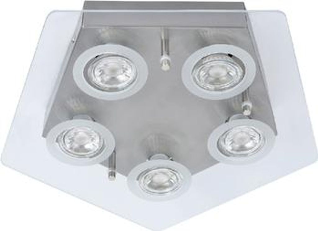 Deckenleuchte D88 mit LED-Leuchtmitteln fünfeckig