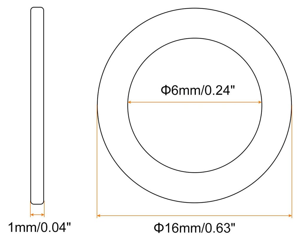 100 Stš¹ck Unterlegscheiben M6 x 16mm x 1mm Dichtringe Flach Dichtungsringe Spaltscheiben Sicherungsscheiben Beilagscheiben Messing Muttern fš¹...