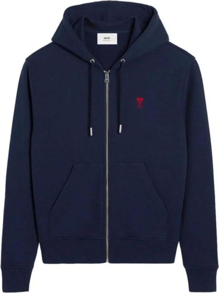 Ami Sweatjacke Herren blau mit Reißverschluss Produktbild 
