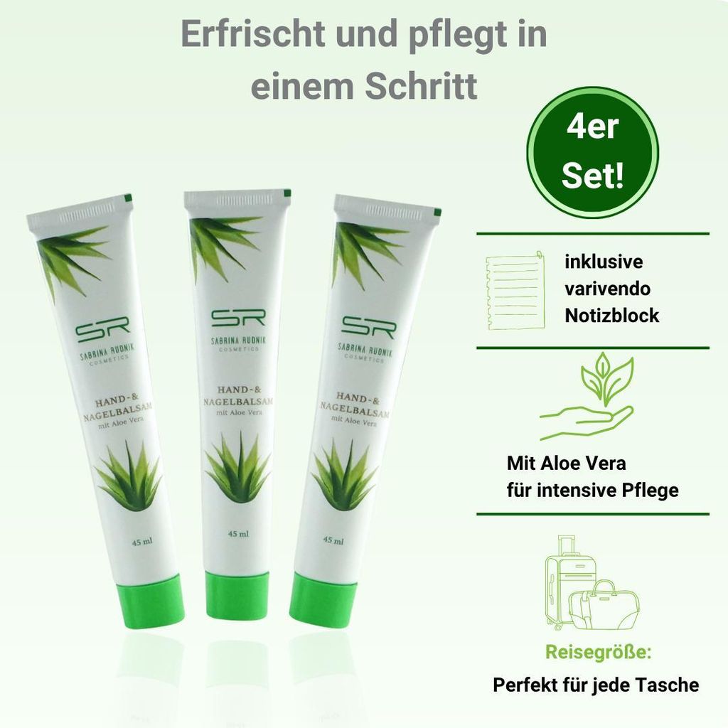 Hand- und Nagelbalsam Set mit Aloe Vera 3x 45ml  Intensive