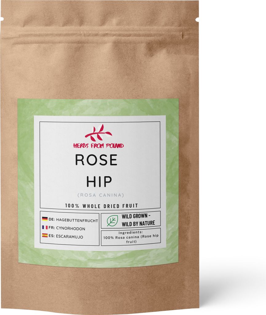 Herbs from Poland Getrocknete Hagebutten für Tee, Aufguss, Reich an Vitamin C, Unterstützt Immunsystem und Verdauung, 100% Natürlich - 200g