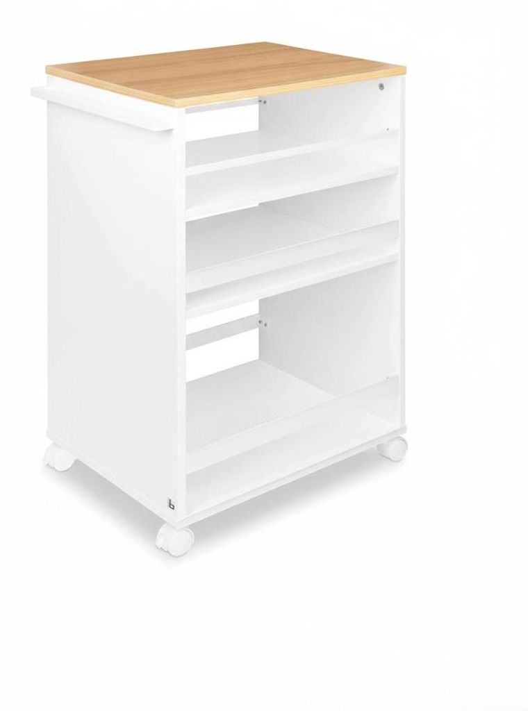 Bomoe Carrello di servizio su ruote 50x38x79 cm, bianco e Immagine del prodotto 