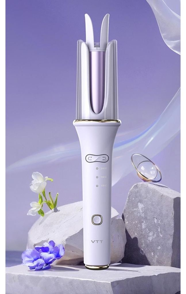 INF Automatisch rotierender Lockenstab, Keramikbesch. 30cm für Alltag Violett