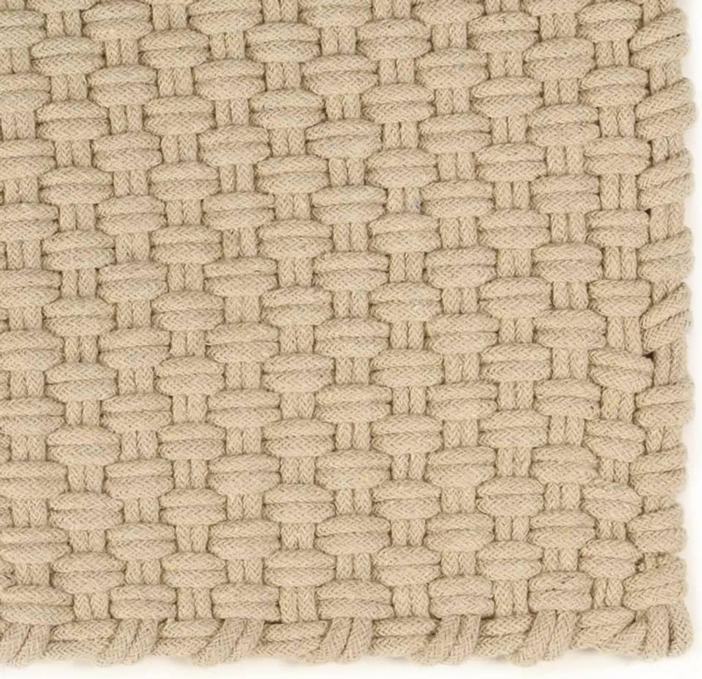 vidaXL Teppich Rechteckig Natur 120x180 cm Baumwolle