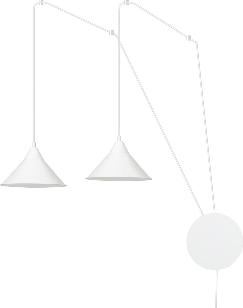 LAMPADA A SOSPENSIONE Emibig 2xE27 60W ABRAMO 2 BIANCA Immagine del prodotto 