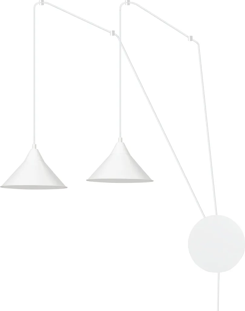 Suspension Salon et Salle à Manger Blanche ABRAMO 2 Emibig 2 Lumières