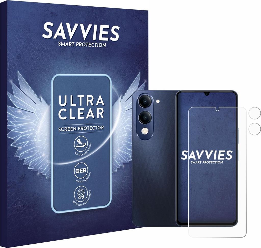 18x Für Vivo T4 Lite (Display+Kamera) Schutzfolie Savvies Displayschutz Display Schutz Folie Klar Transparent