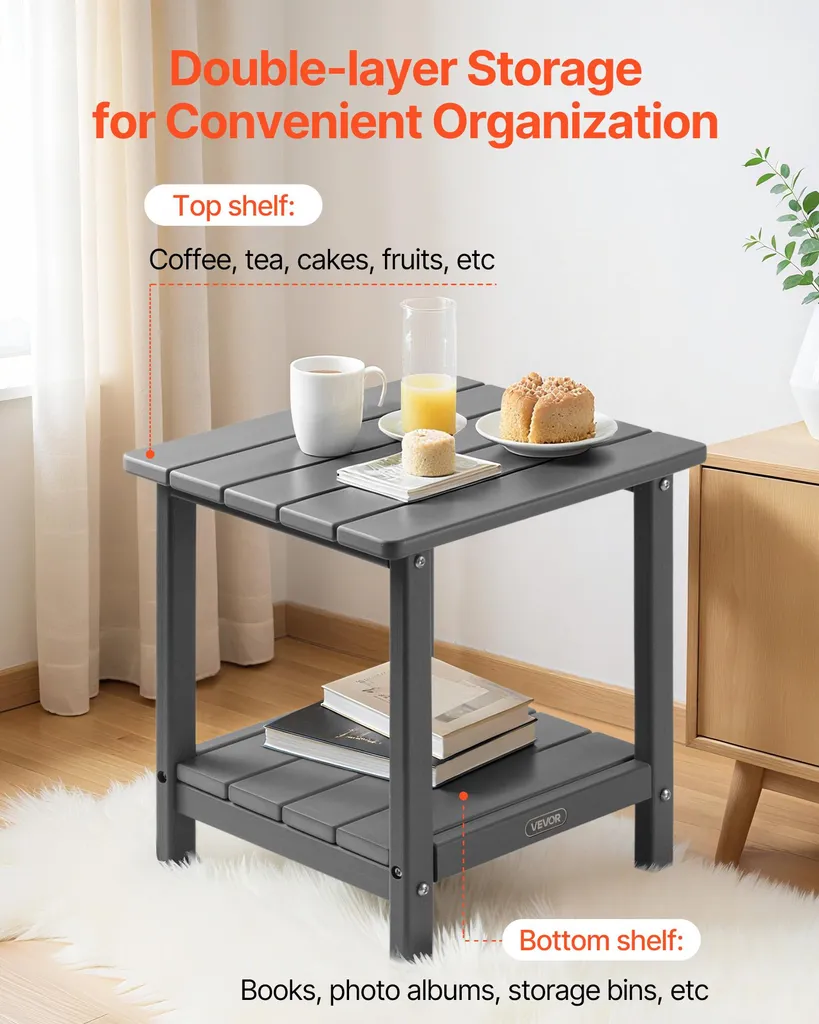 Petite Table Basse de Terrasse 45x38 cm - Support Idéal pour Transat