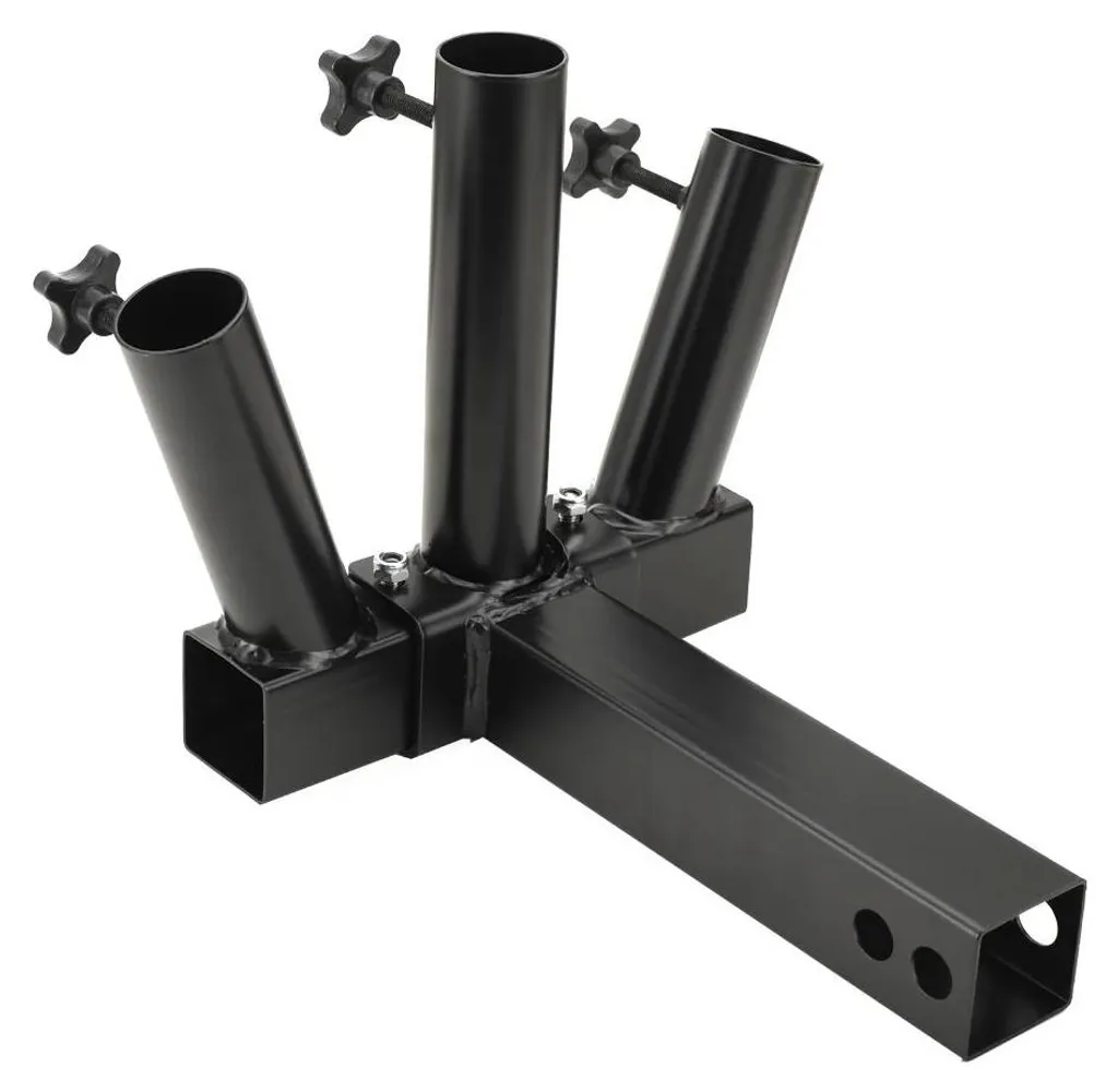 Support drapeau attelage 5,08 cm robuste - Triple fixation acier 3 mâts