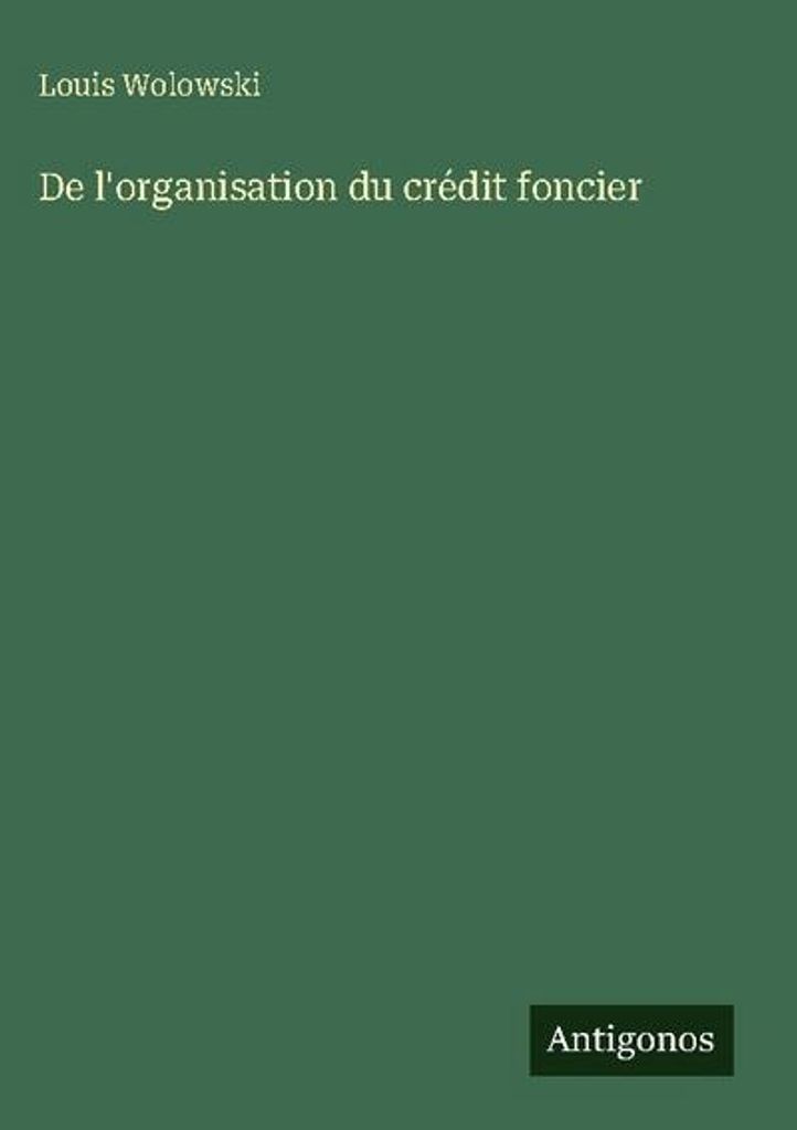 Von der Organisation des Bodenkredits