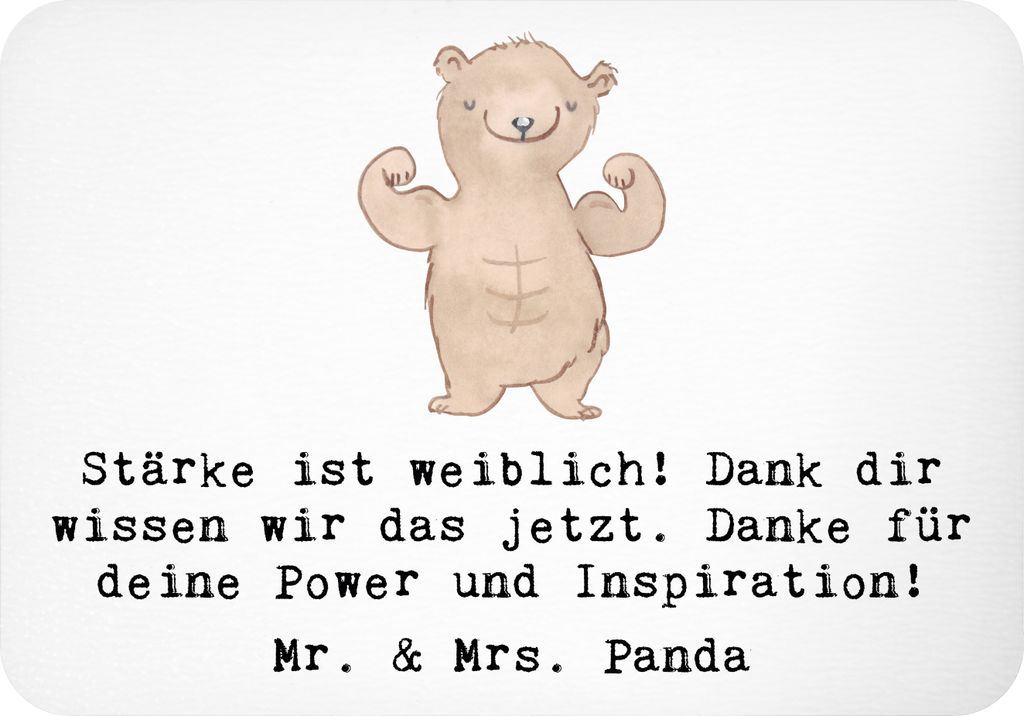 Mr. & Mrs. Panda magnet Bodybuilding Trainerin - Weiß - Geschenk, Stärke ist weiblich, tafelmagnet, whiteboardmagnet, Kühlschrankmagnet, Dankbar...