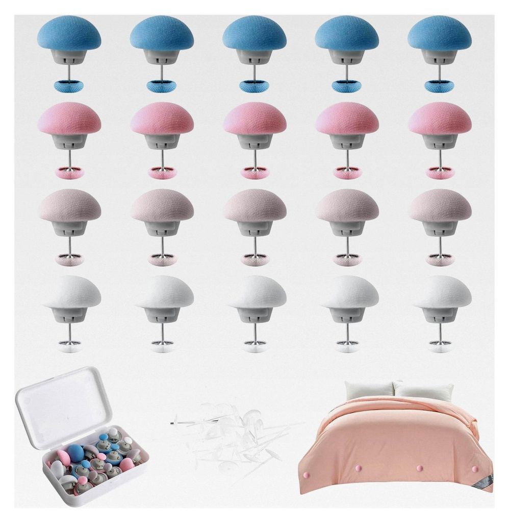 20 Stück Bettdeckenhalter, Bettdecken Clips, Bettdeckenbezug Klammer in Rosa, Blau, Grau und Weiß