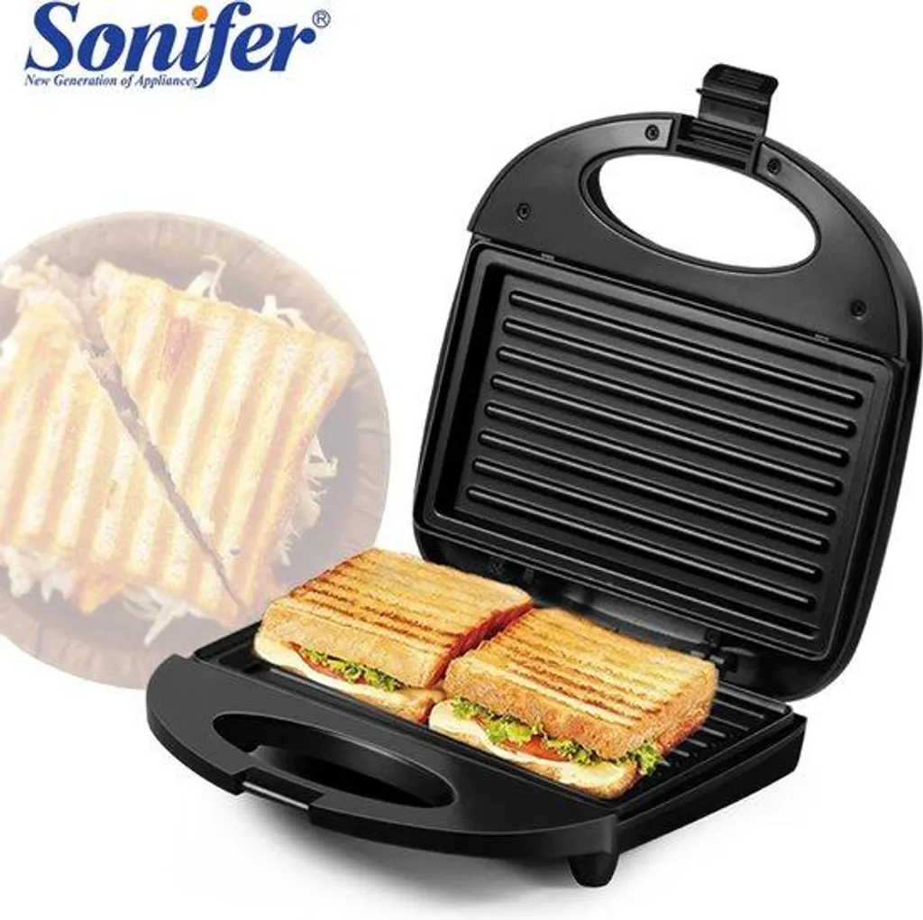 Gril de Table Électrique Noir - Presse à Panini et Toaster Multifonction