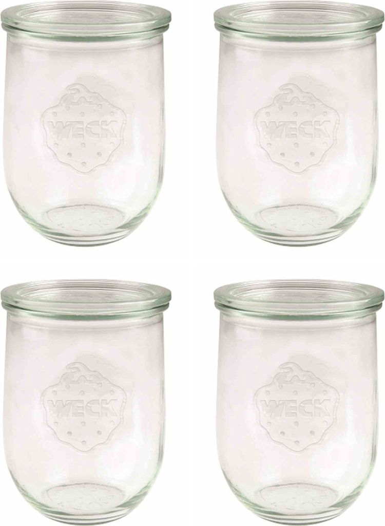 WECK 738- Tulpenform-Glas 1,5L 4er Karton, 738, klar (4er Pack)