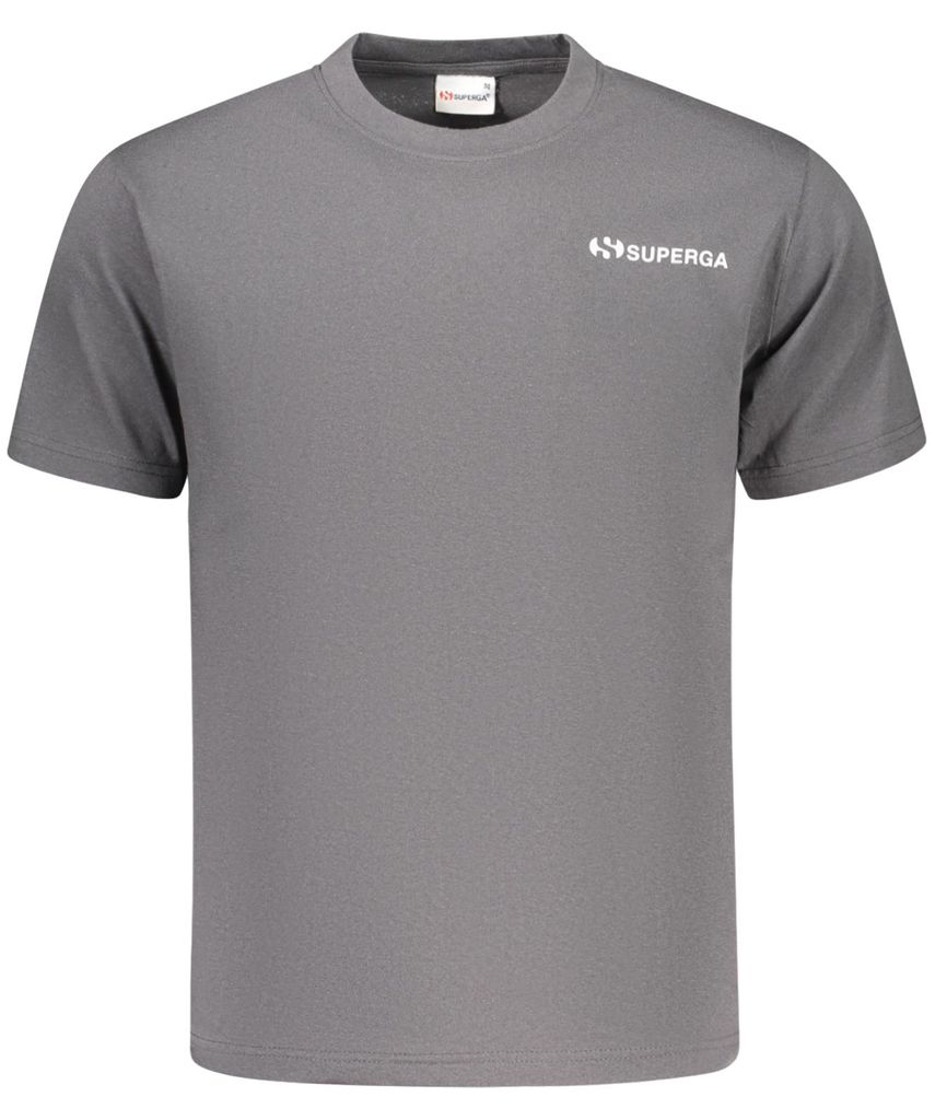 Graues Herren Kurzarm-Shirt aus Jersey mit Druck und Rundhals