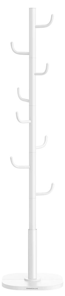 Kaktus - Freistehender Garderobenständer/Standgarderobe - 8 Haken - Nach oben gebogene Enden - Einfache Montage - Clouds White Weiß