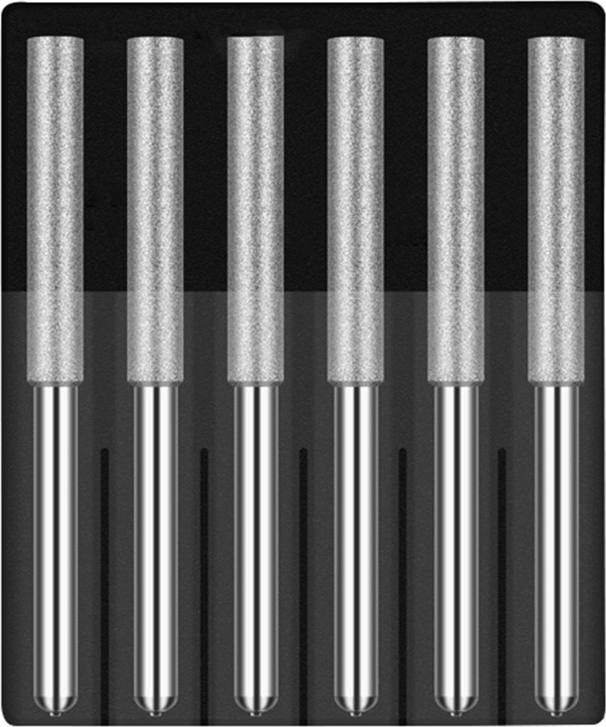 6pcs Mehrzweckkettensägen-Spitzer-Super-Schleifleistung fein polierter starker Stabilitätsschleifsteinfeile für Steinschnitzen-Silber 1