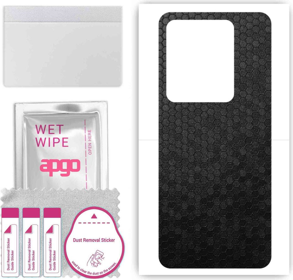 apgo Rückseite Schutzfolie, Skin, kompatibel mit Infinix Note 30 5G, Hinten Displayschutzfolie aus Vinylfolie, kratzfest, einfache Montage - Schwa...