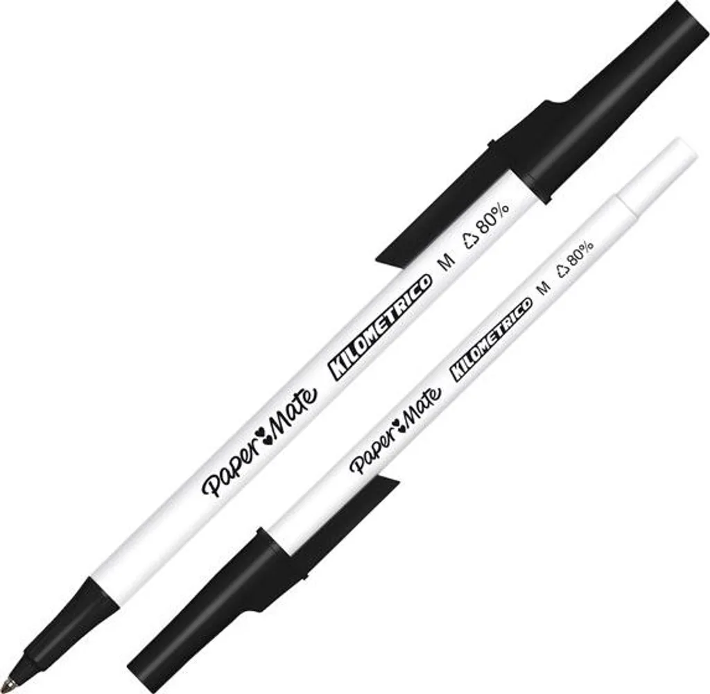 Lot de 50 Stylos à Bille Écologiques Paper Mate Kilometriko Noirs