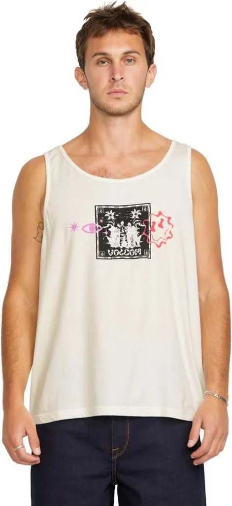 Débardeur Volcom en coton bio Off White Rygalski avec imprimé graphique