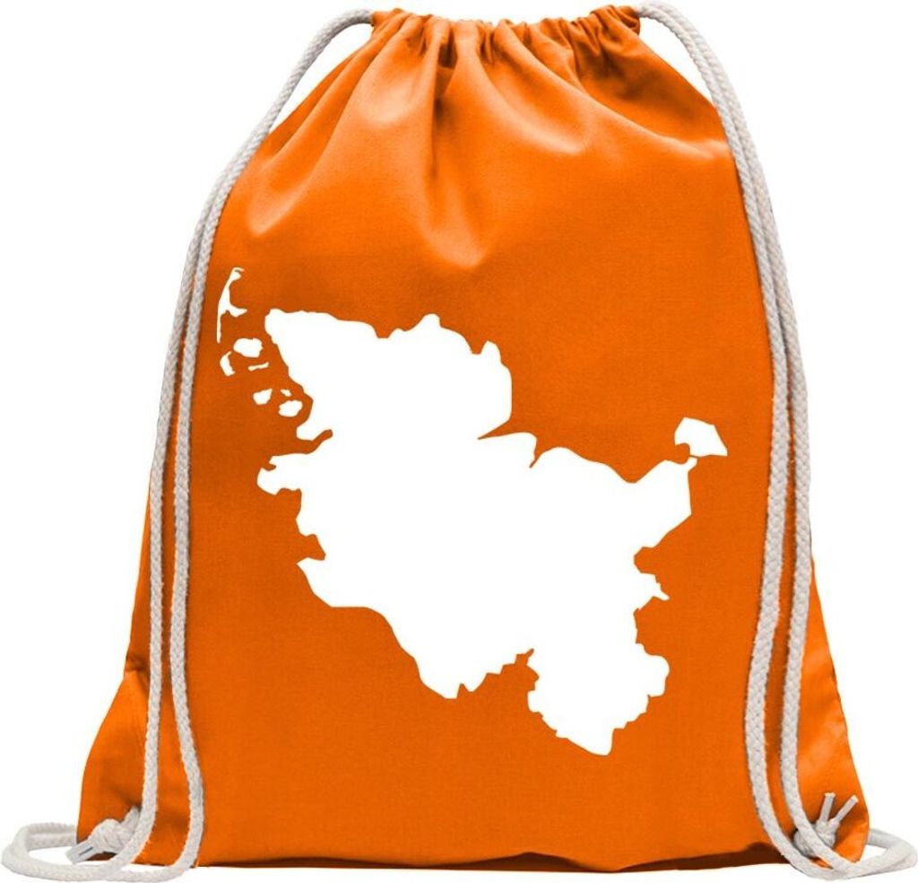 Kiwistar - Turnbeutel - mandarin - Schleswig - Holstein Deutschland Silhouette - Fun Rucksack Sport Beutel Gymsack Baumwolle mit Ziehgurt