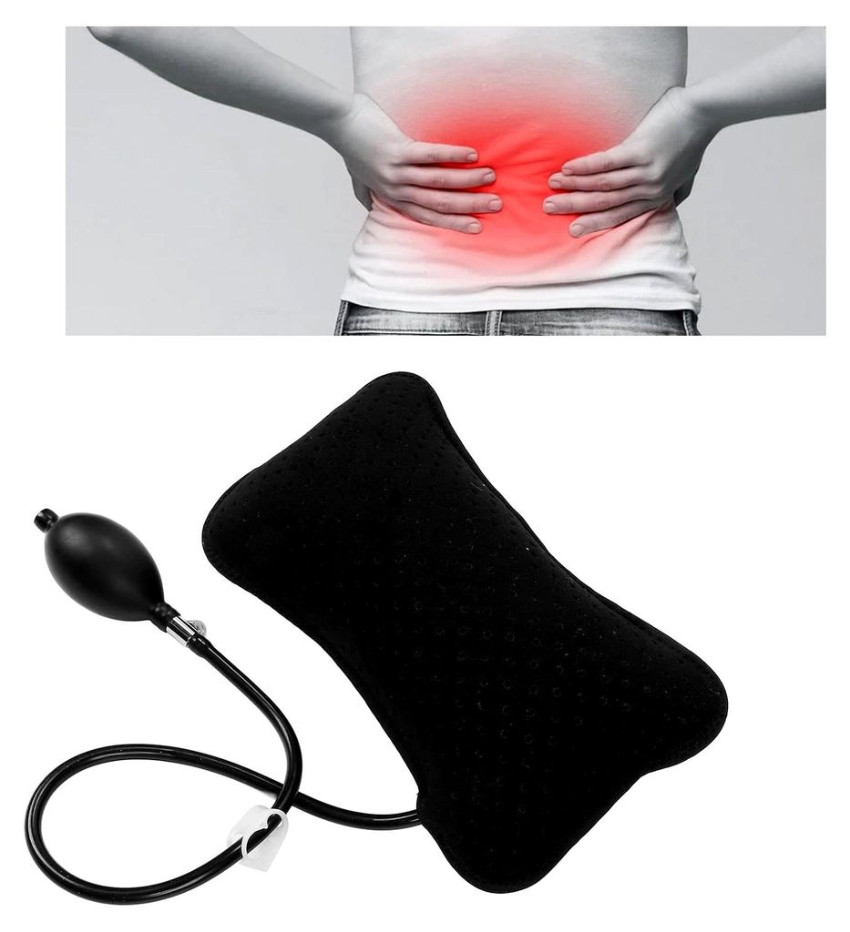 Lendenwirbelstützkissen, Aufblasbar, Waschbar, Atmungsaktiv, Tragbar, Fest, Für Bürostuhl und Auto, Rückenkissen, Orthopädisch