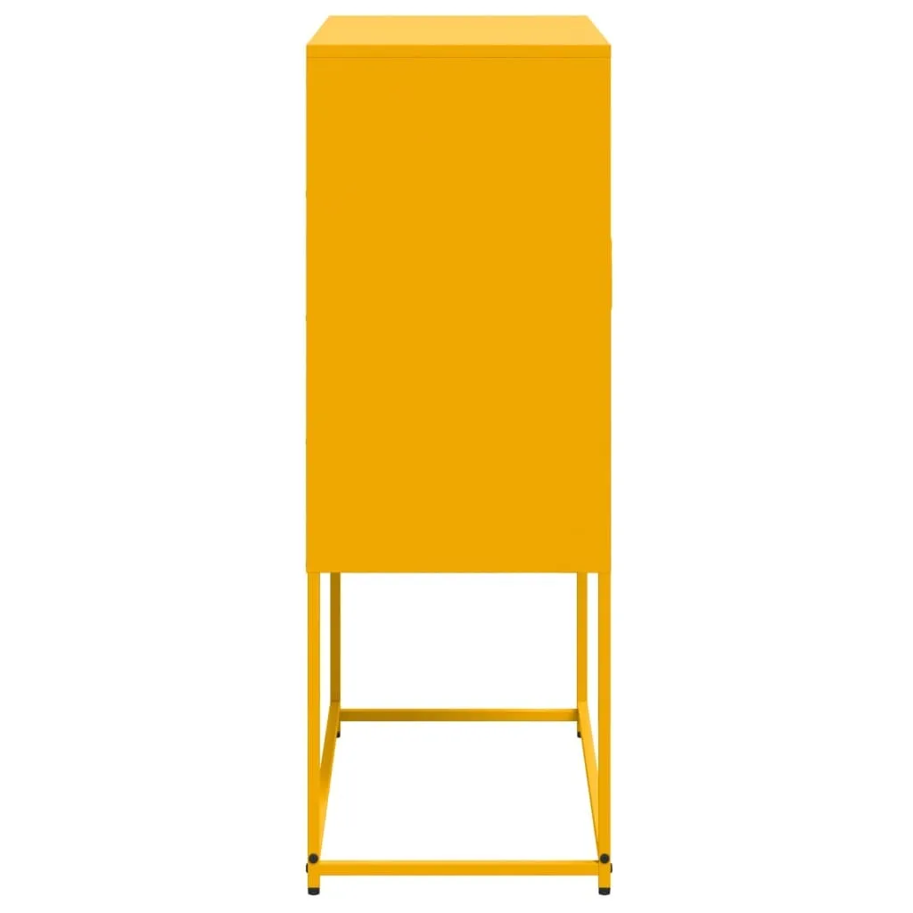 Sideboard Giallo Senape Acciaio 68,5x107 cm Maison Exclusive Chic - 7