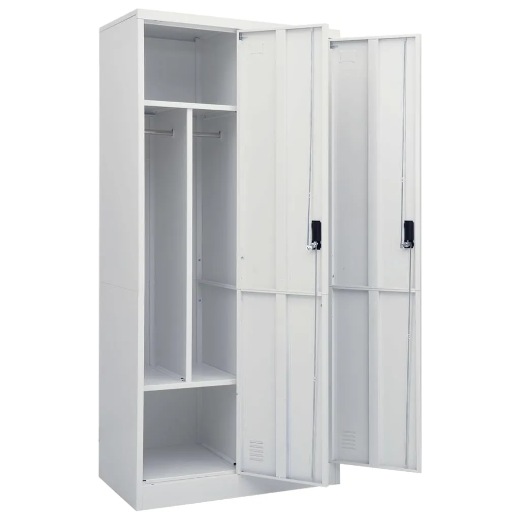 Armoire de rangement en acier gris clair 80 cm - Structure renforcée