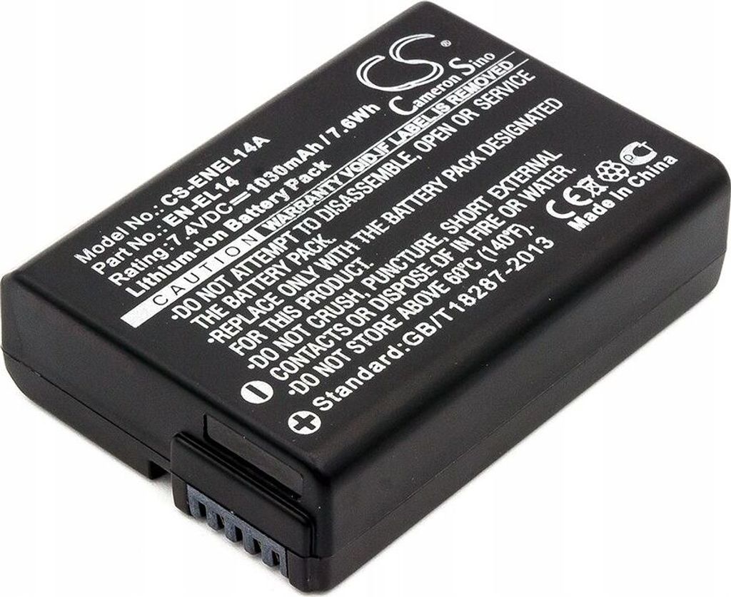 Akku fr Nikon D3100 DSLR (equ.EN-EL14) 1030mAh, Li-ion
