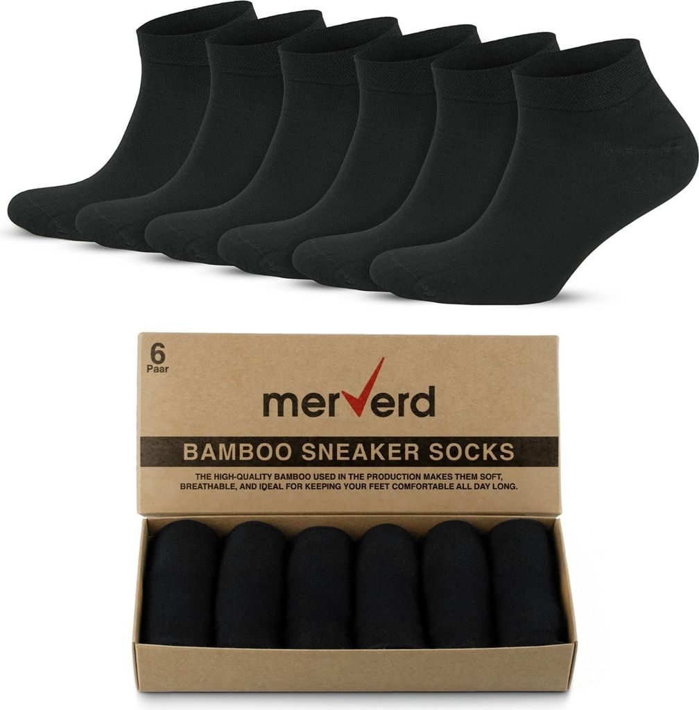 merVerd 6 Paar Bambus Socken Sneaker Damen und Herren Produktbild 