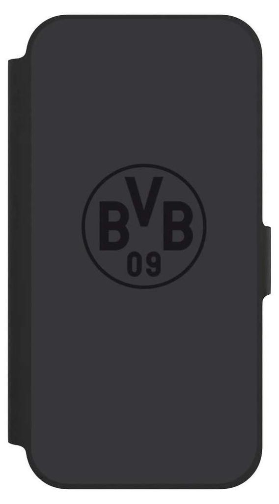 NIVOCASE Klapphülle für Apple iPhone 12 Pro Handyhülle aus Kunst Leder NIVOflip schwarz BVB Borussia Dortmund Logo
