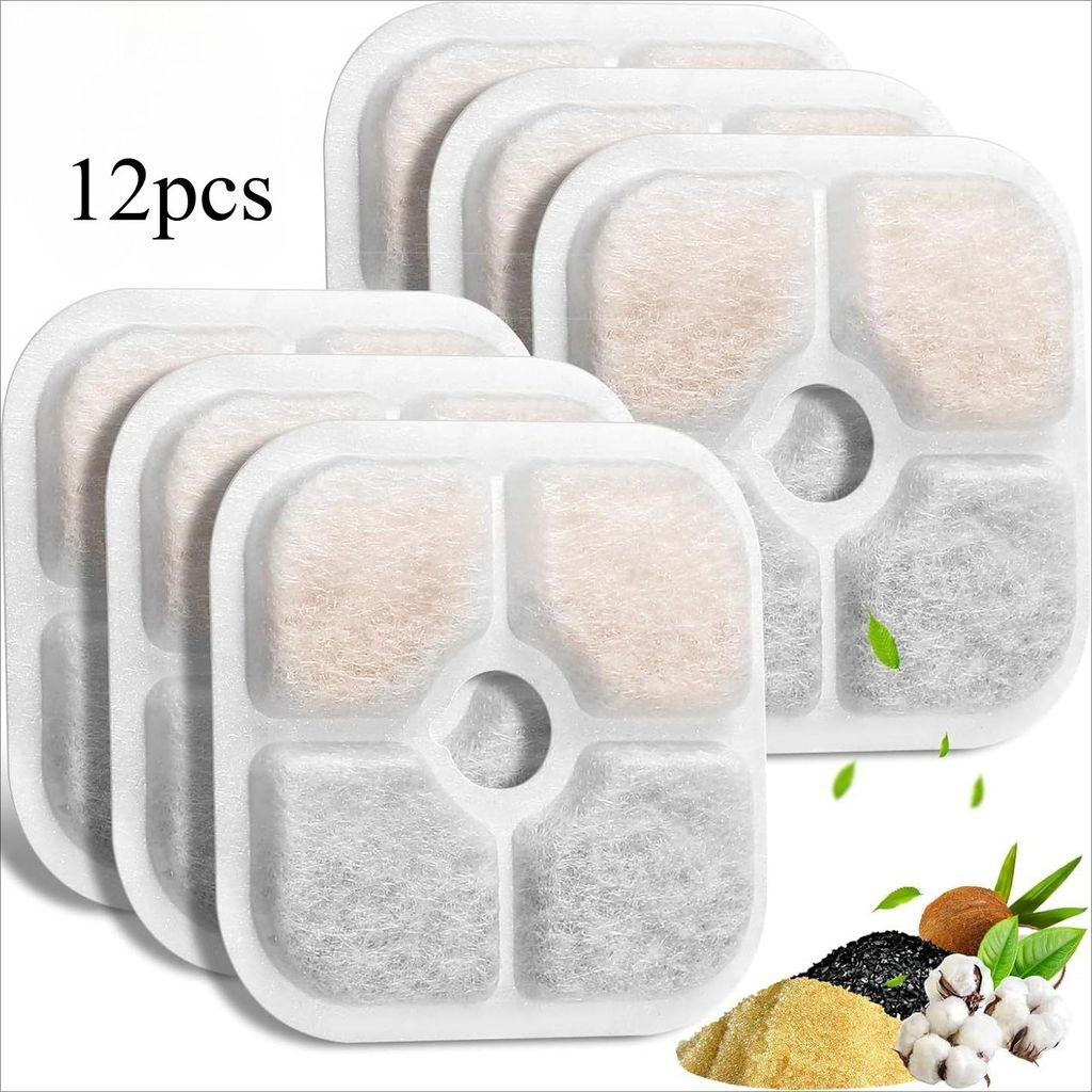 12 Stück,Trinkbrunnenfilter,Aktivkohlefilter 8.4cm mit Produktbild 