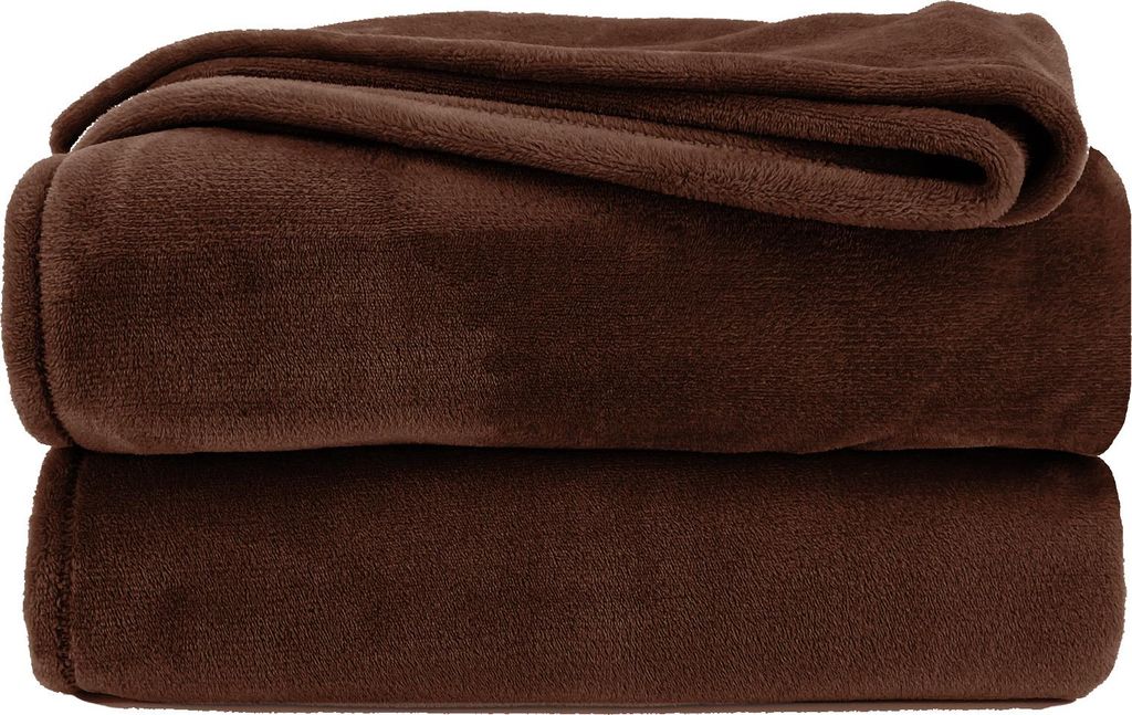 heimtexland Kuscheldecke SUPER SOFT Wohndecke Uni Flanell Decke XXL Pärchen Sofadecke Typ380 Braun 240 x 220 cm