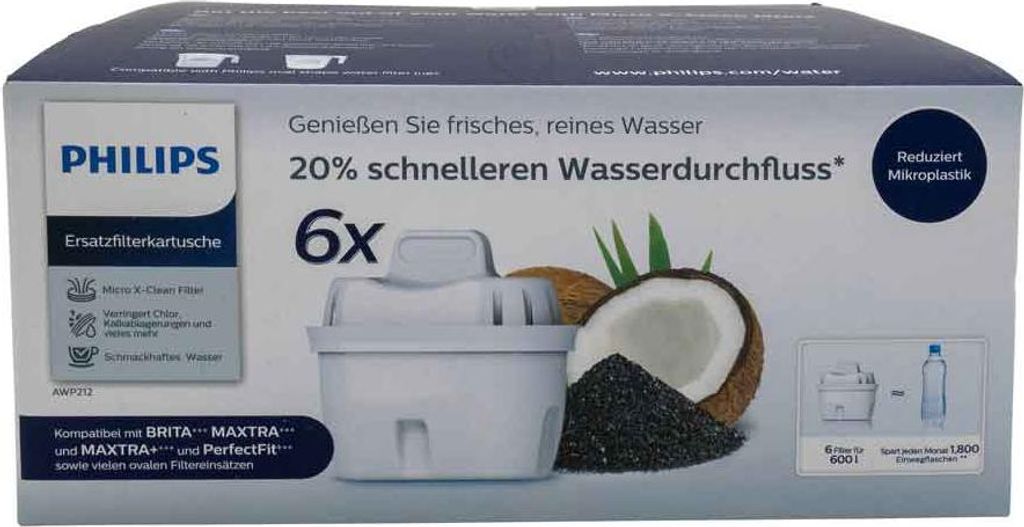 The image shows the retail packaging of Philips water filter cartridges.