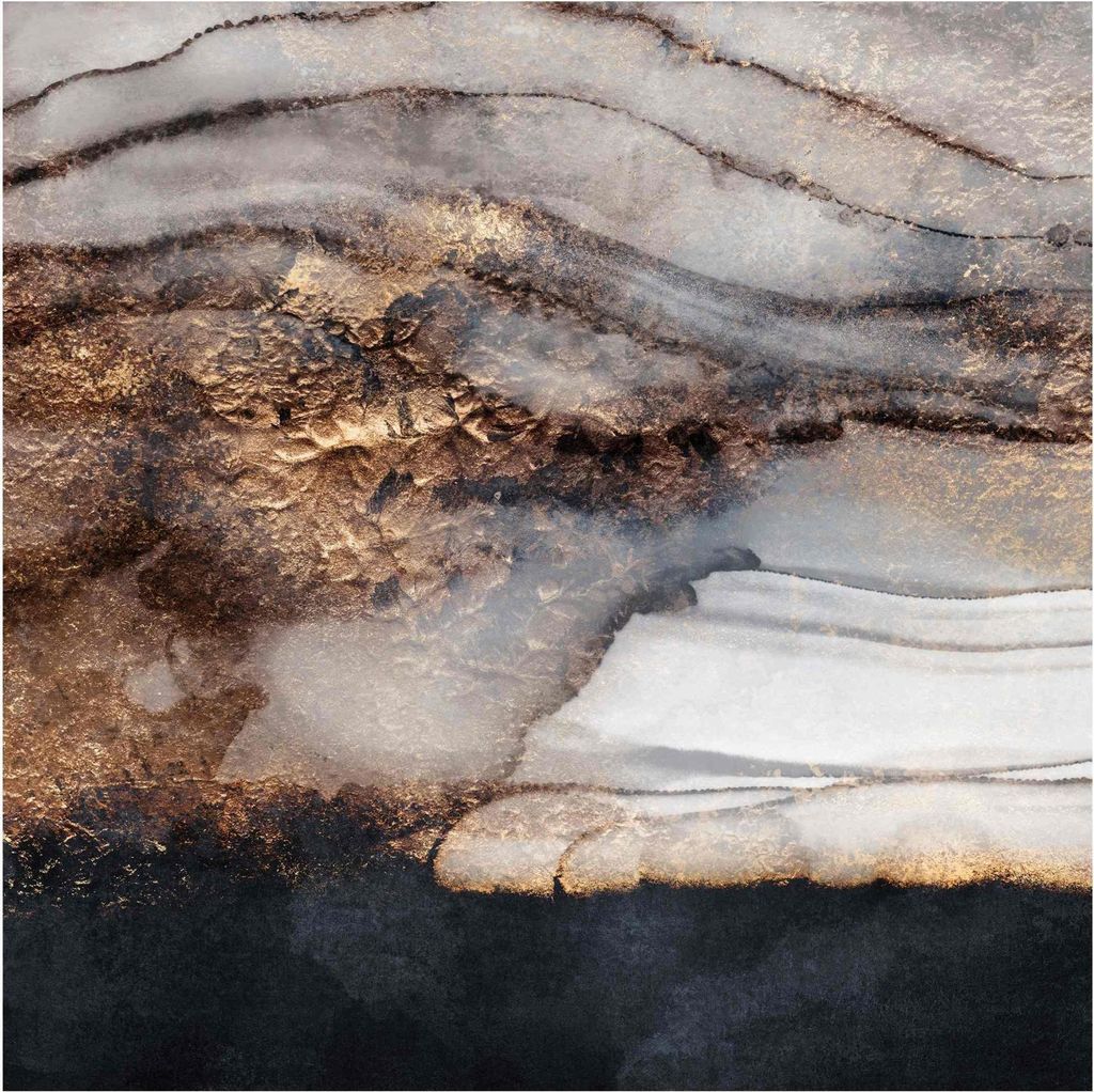 Fototapete Muster - Vliestapete - Bildtapete UV-beständig Design schwarz Aquarell Abstrakt Wandtapete geruchsfrei