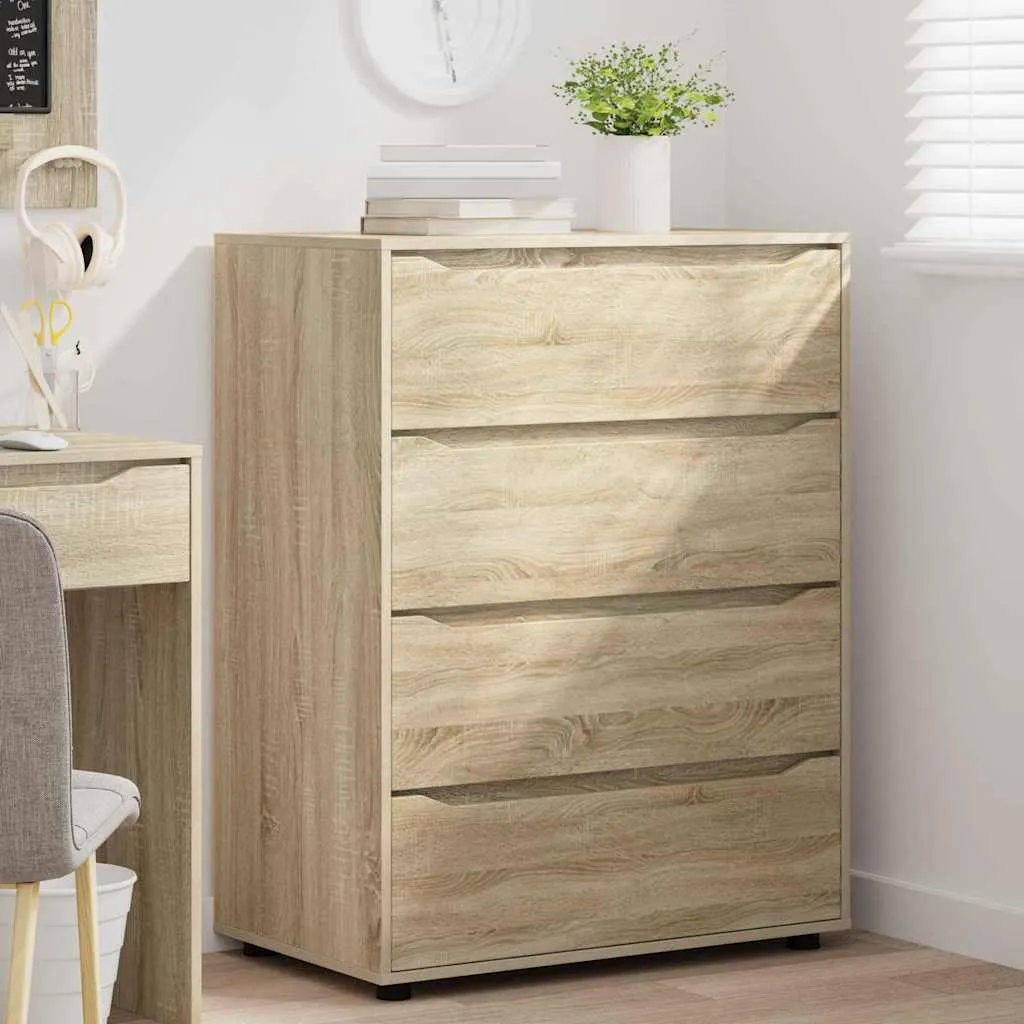2 Armoires Robustes Chêne Sonoma - Buffet Bas Rangement 80cm x 105cm - 4