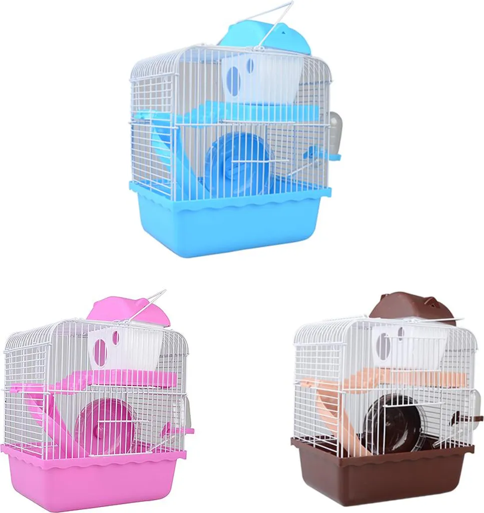 Cage à hamster double couche bleu idéale pour optimiser votre espace