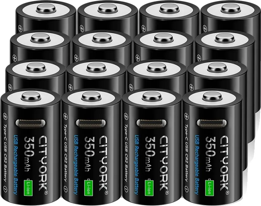 Batterie CR2 350mAh Rechargeable USB - Haute Autonomie Lithium lot de 16