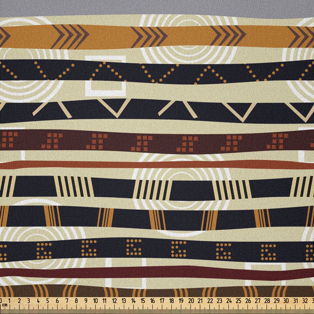 ABAKUHAUS Abstrakt Microfaser Stoff als Meterware , Kultureller Geometirischer Pfeil Wellen Streifen Muste Tribale Kunst Druck, 3 M (230 x 300 cm),...