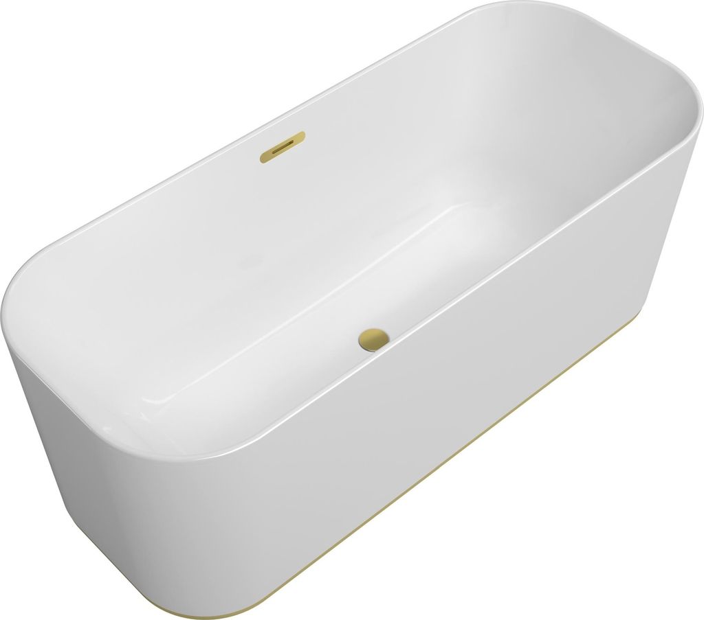 Villeroy & Boch Freistehwanne DUO FINION 1700 x 700 mm, mit Design-Ring und Emotion-Funktion Ausstattung gold weiß