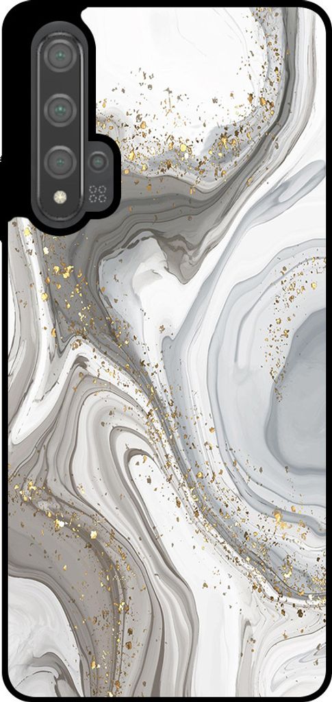 Smartphonica Telefon Fall geeignet für Huawei Nova 5T mit Marmor Druck - TPU zurück Abdeckung Fall Marmor Design - Silber