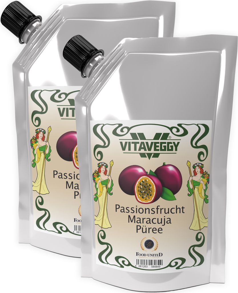 VITAVEGGY PASSIONS-MARACUJA-FRUCHT Früchte-Püree 2x 1kg Produktbild 